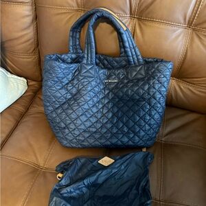 MZ Wallace Navy Quilted Tote